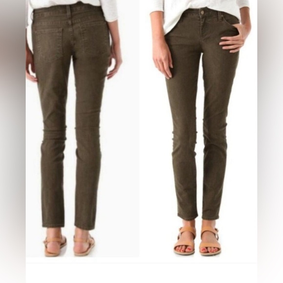 Vince Crop Skinny Ankle Jean Olive Green Size 27 - Picture 3 of 15